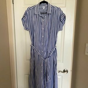 GAP Midi Striped (Blue and White) Dress, Size M